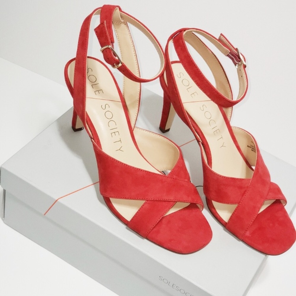 Red Criss Cross Sandal by Sole Society